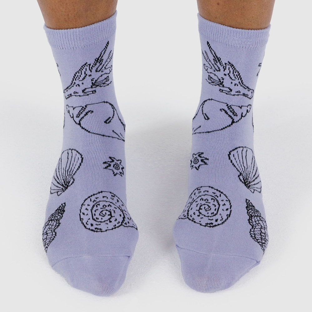 Baggu Crew Socks Shells Light Blue