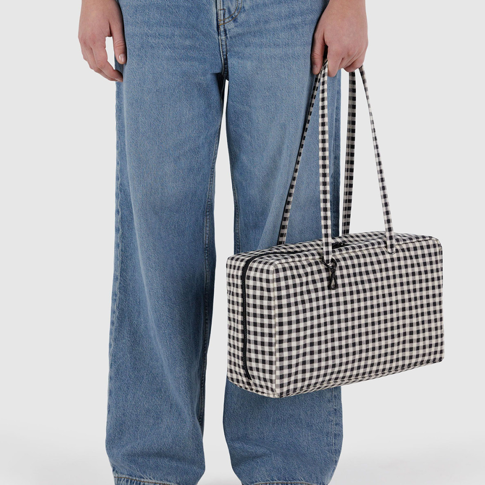 Baggu Nylon Bowler Bag Black & White Gingham