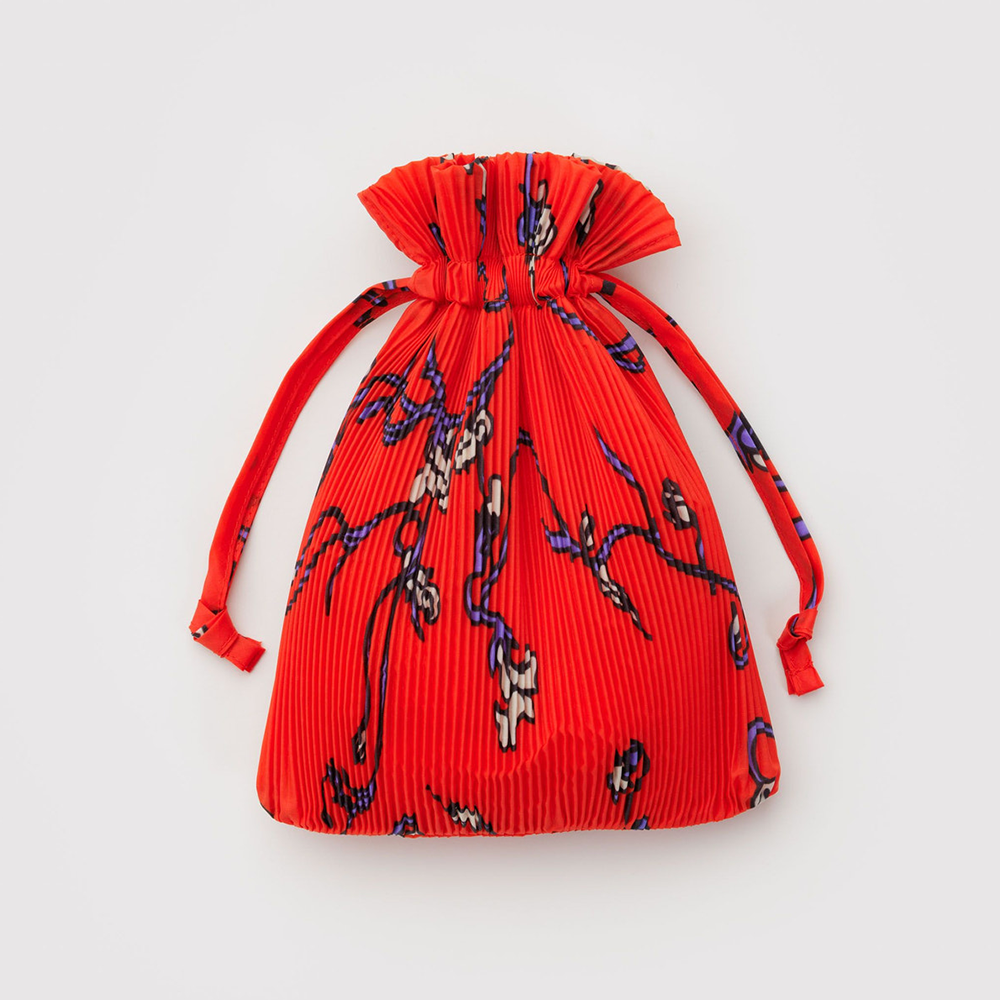 Baggu Pleated Bag Red Snapdragon