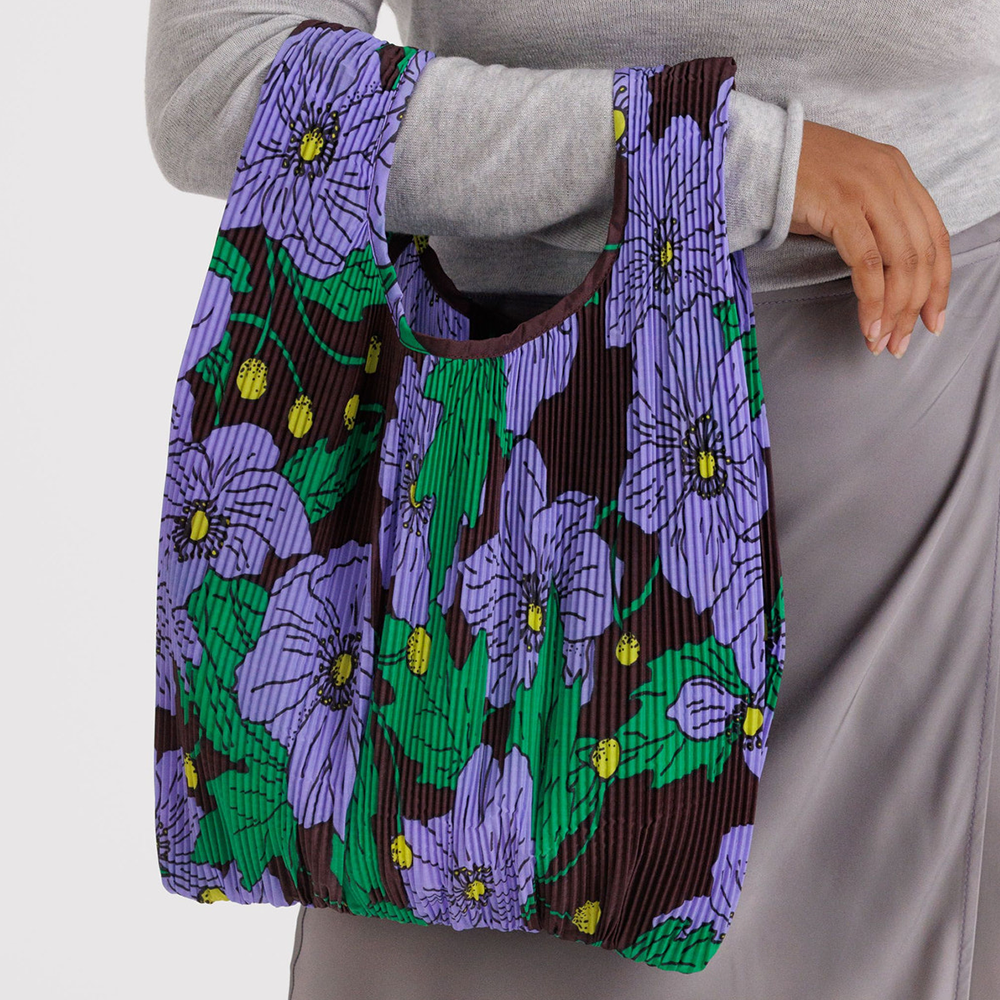 Baggu Pleated Baby Reusable Bag Maroon Poppy