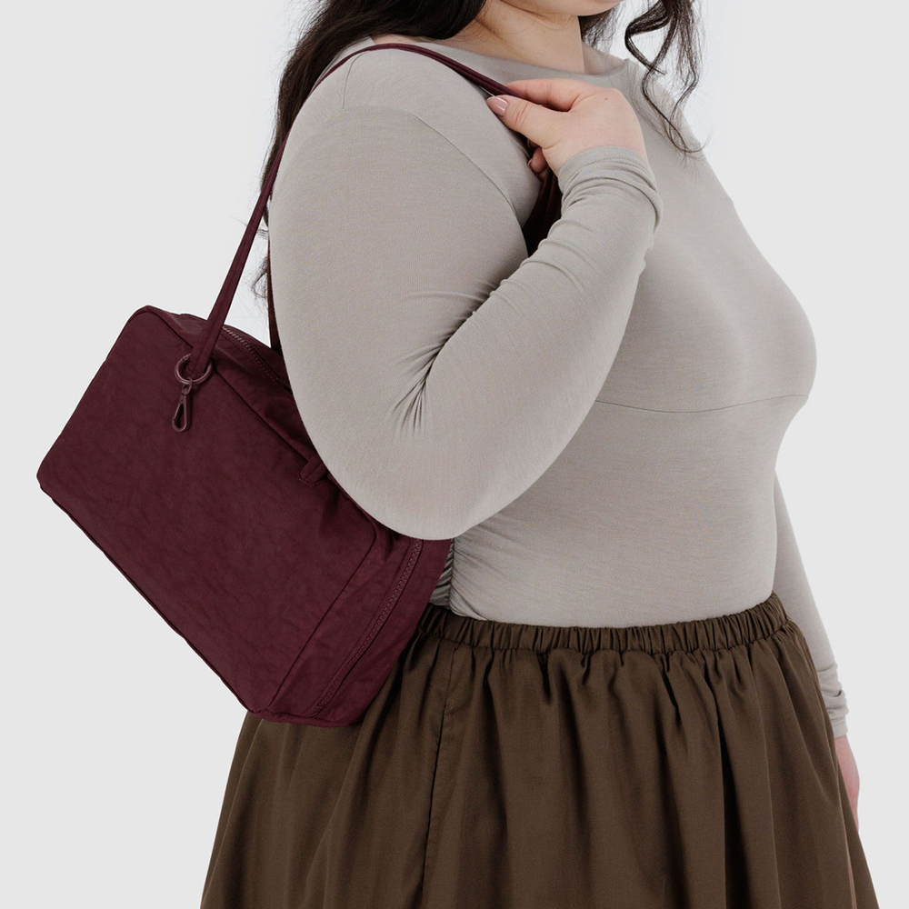 Baggu Nylon Bowler Bag Mahogany