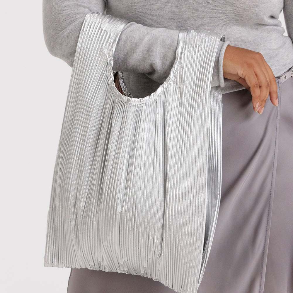 Baggu Pleated Bag Chrome Metallic