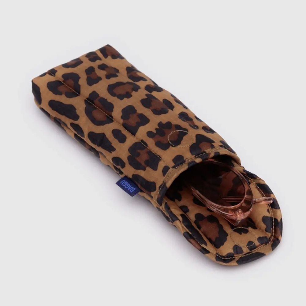 Baggu Puffy Glasses Sleeve Leopard