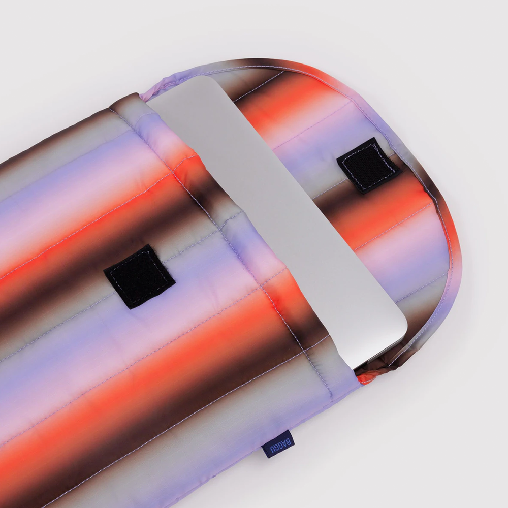 Baggu Puffy Laptop Sleeve 16 inch Gradient Stripe Poppy Lilac