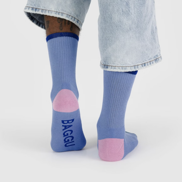 Baggu Ribbed Socks Cornflower Mix Large