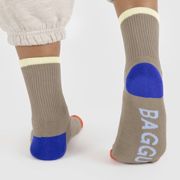 Baggu Ribbed Socks Dove Mix Large