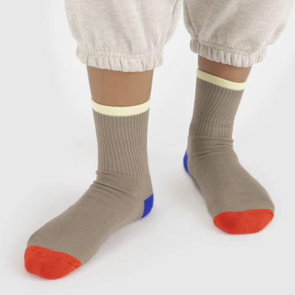 Baggu Ribbed Socks Dove Mix Small