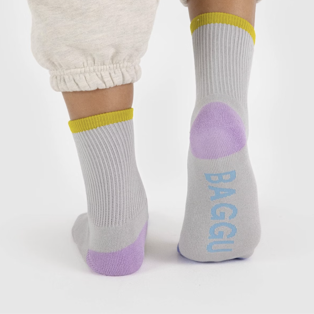 Baggu Ribbed Socks Fog Mix Large