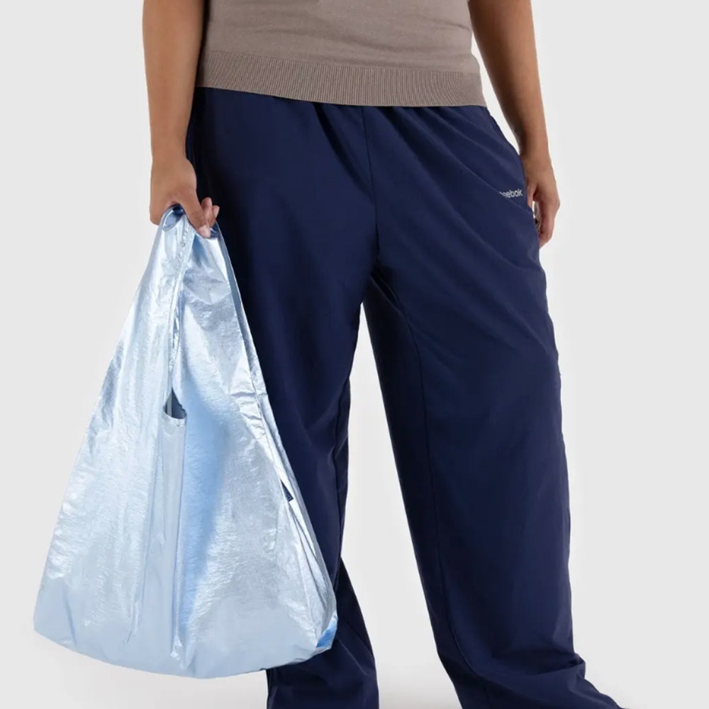 Baggu Standard Reusable Bag Metallic Light Blue