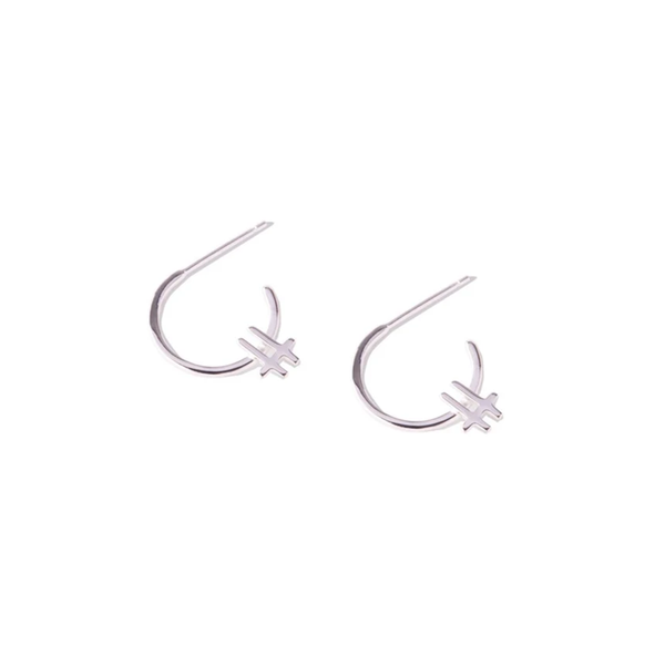 Ever Baseline Hoop Earrings Silver