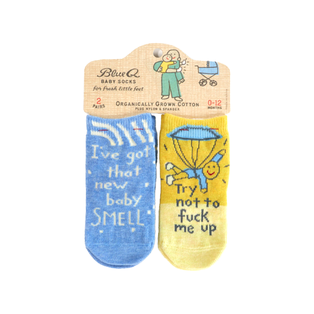 Blue Q Baby Socks Pack of Two Pairs Baby Smells & F*ck Up