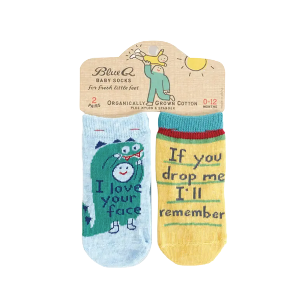 Blue Q Baby Socks Pack of Two Pairs Your Face & Drop Me