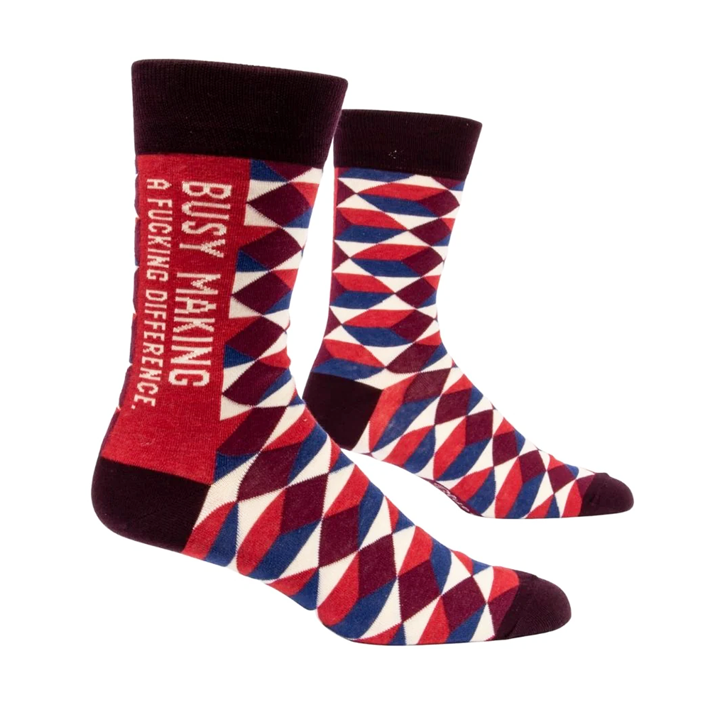 Blue Q Men's Socks Busy Making A F*cking Difference