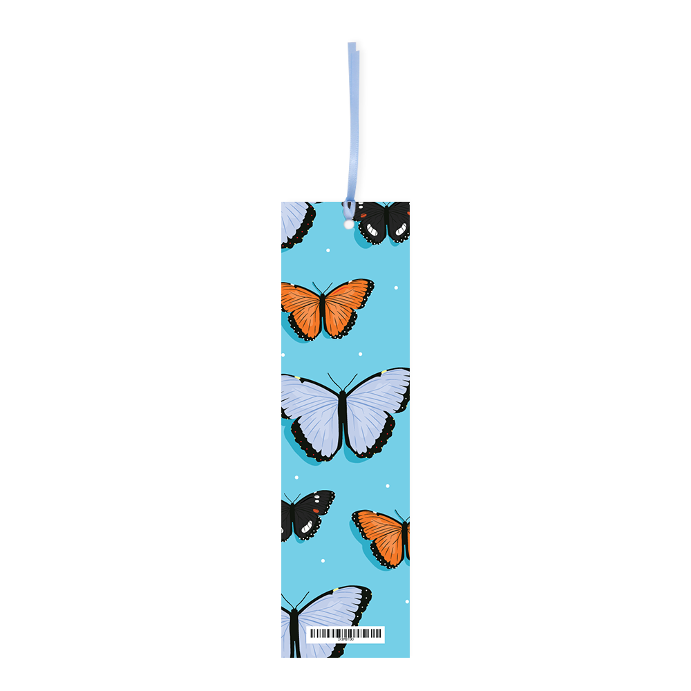 Iko Iko Double Sided Bookmark Butterfly Blue Orange