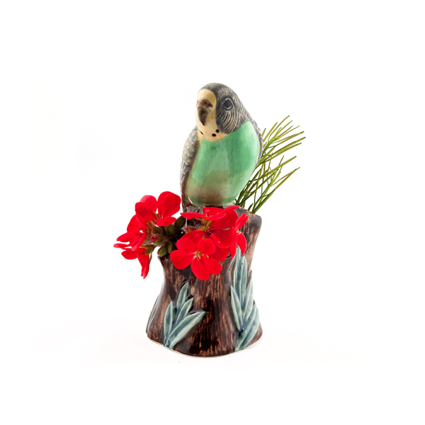 Quail Bud Vase Budgerigar Green