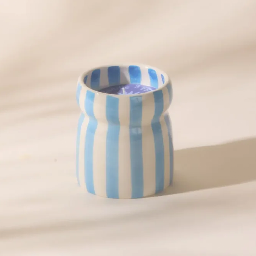 Paddywax Cabana Ceramic Candle Blue Striped Lost at Sea 184g