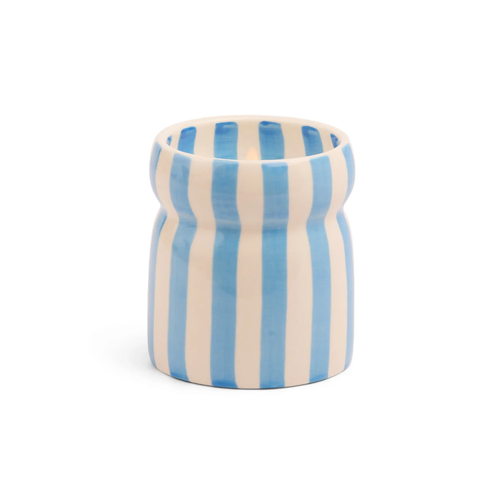 Paddywax Cabana Ceramic Candle Blue Striped Lost at Sea 184g
