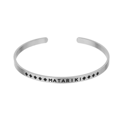Little Taonga Bangle Te Reo Matariki Silver