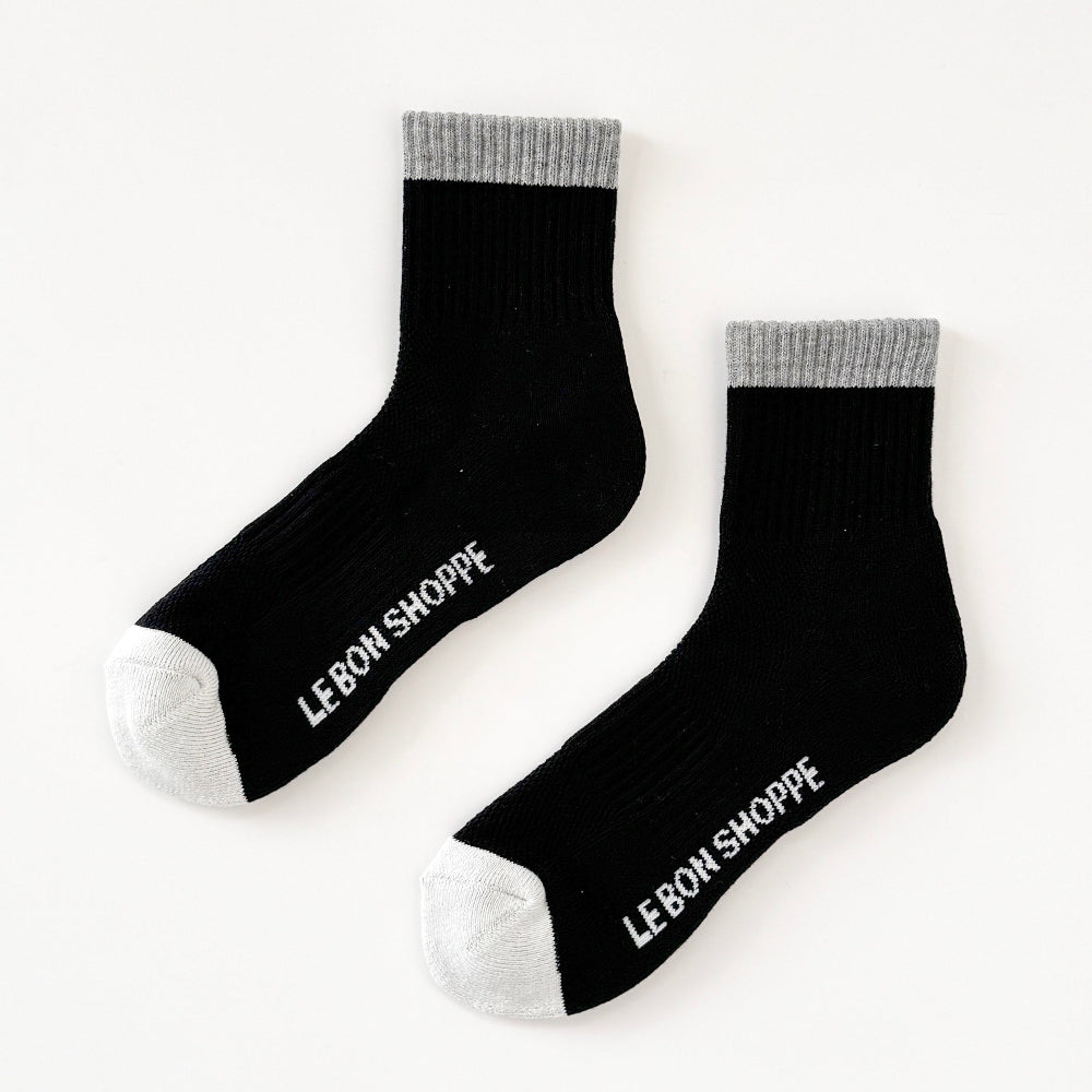 Le Bon Shoppe Girlfriend Socks Colour Block Black Grey