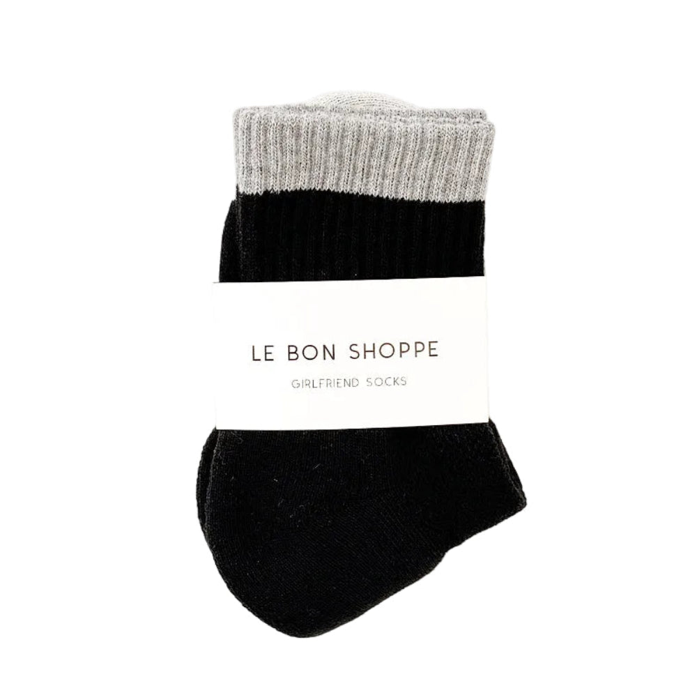 Le Bon Shoppe Girlfriend Socks Colour Block Black Grey