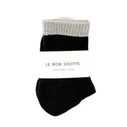 Le Bon Shoppe Girlfriend Socks Colour Block Black Grey