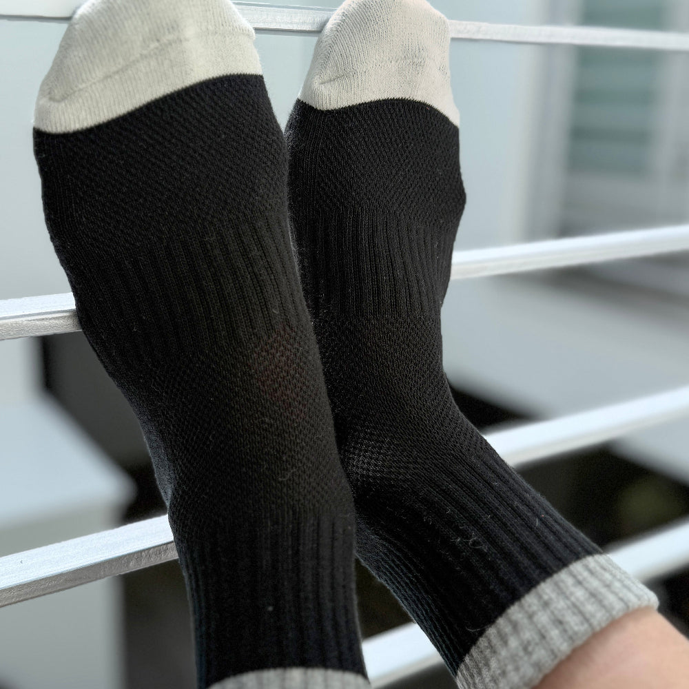 Le Bon Shoppe Girlfriend Socks Colour Block Black Grey