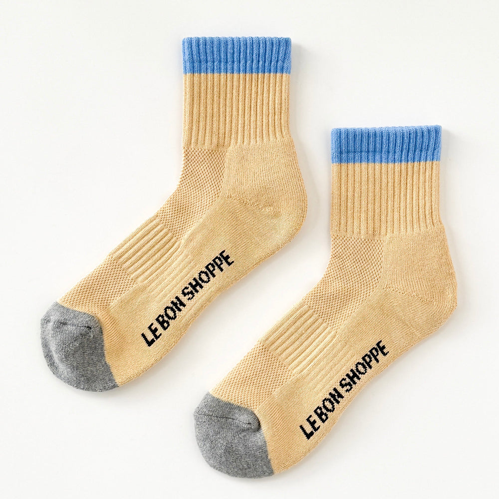 Le Bon Shoppe Girlfriend Socks Colour Block  Yellow Blue