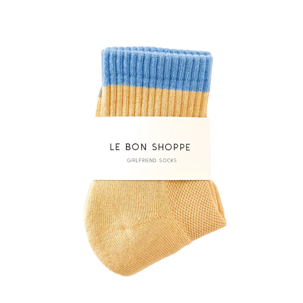 Le Bon Shoppe Girlfriend Socks Colour Block  Yellow Blue