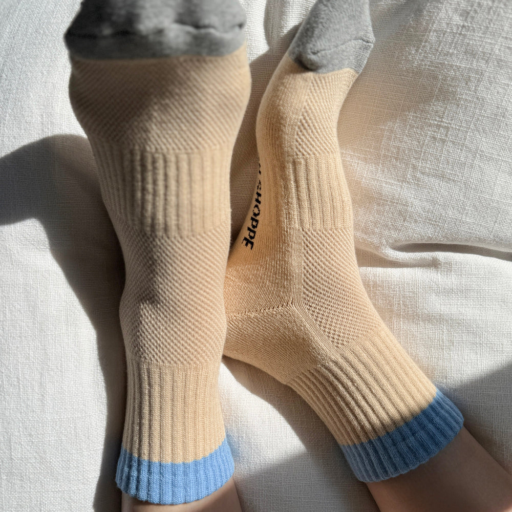 Le Bon Shoppe Girlfriend Socks Colour Block  Yellow Blue