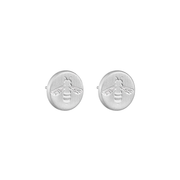 Little Taonga Studs Round Busy Bee Silver
