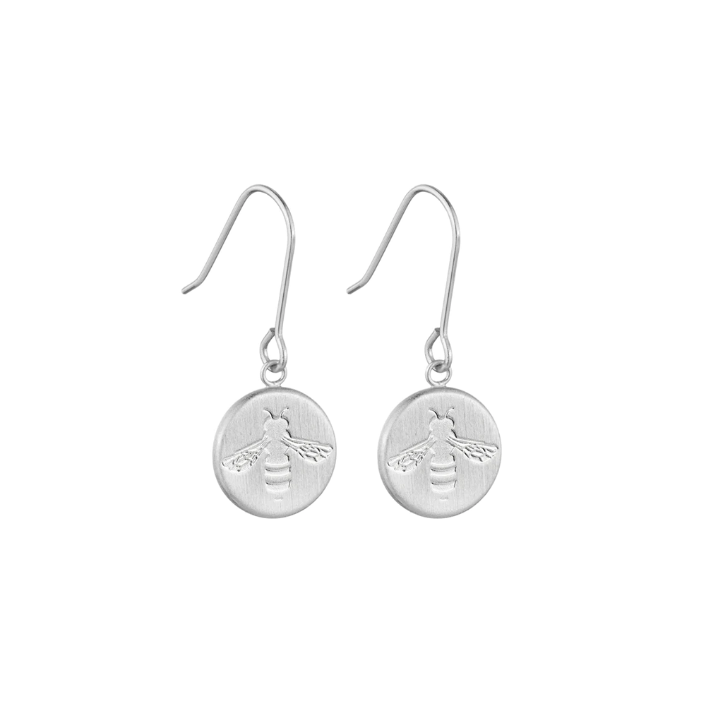 Little Taonga Earrings Round Busy Bee Silver