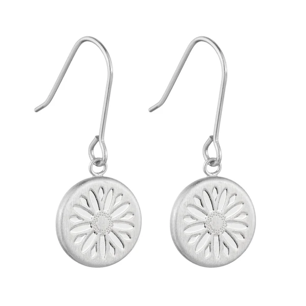 Little Taonga Earrings Round Mountain Daisy Pendant Silver