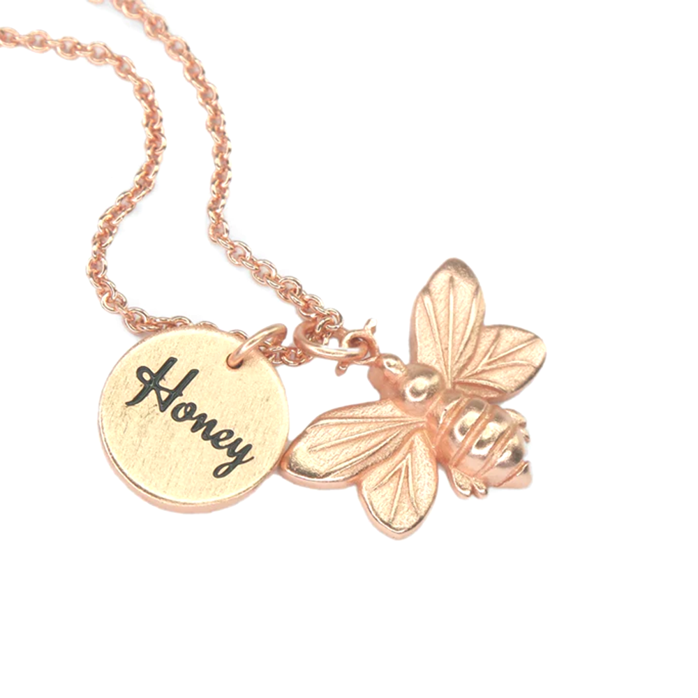 Little Taonga Necklace Honey Bee Rose Gold