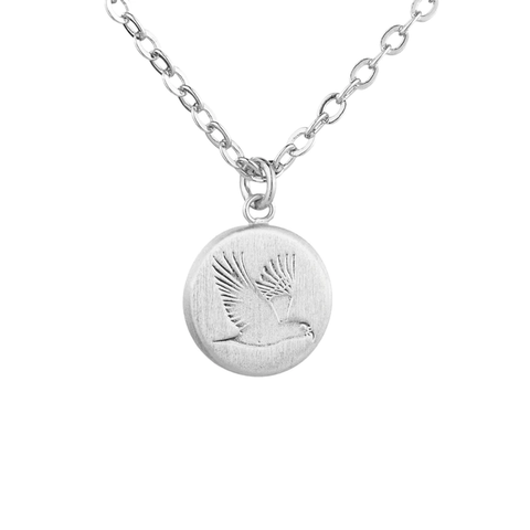 Little Taonga Necklace Round Kia ora Kea Silver