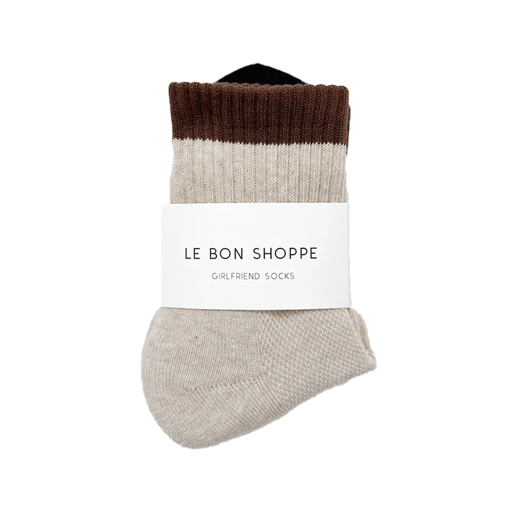 Le Bon Shoppe Girlfriend Socks Colour Block Black Coffee