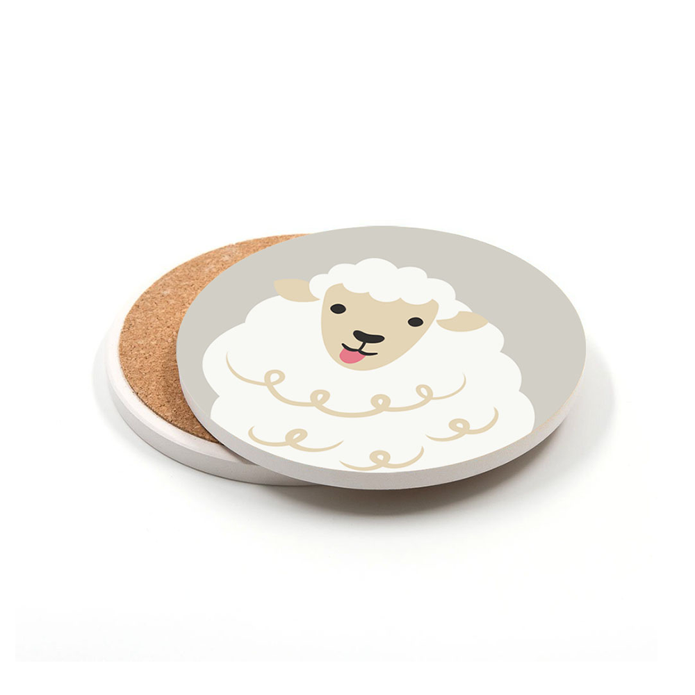 100% NZ Ceramic Coaster Sheep