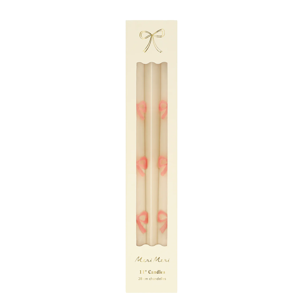 Meri Meri Taper Candles Pink Bows