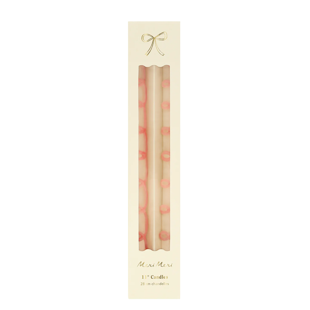 Meri Meri Taper Candles Pink Ribbon