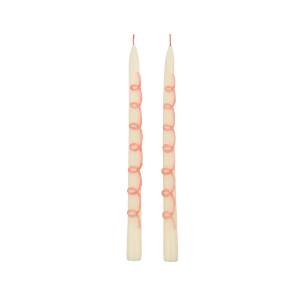 Meri Meri Taper Candles Pink Ribbon