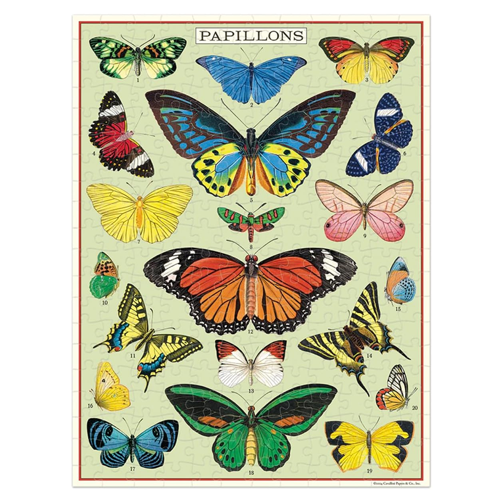 Cavallini 240 Piece Puzzle Butterflies