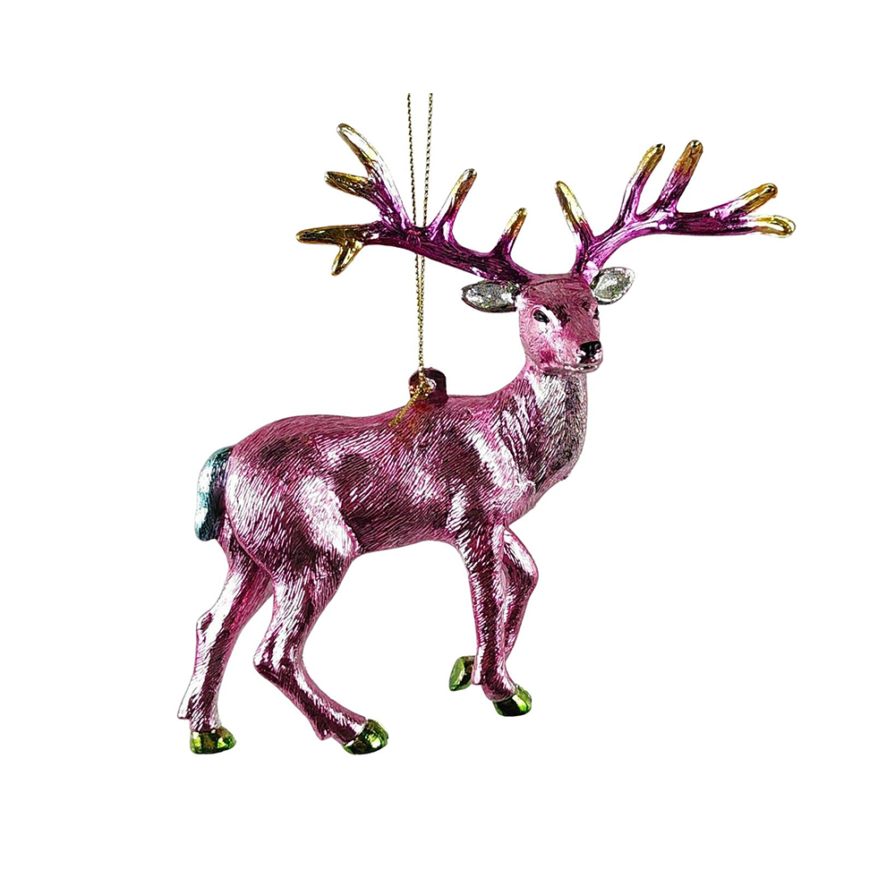 Christmas Decoration Metallic Pink Reindeer