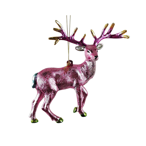 Christmas Decoration Metallic Pink Reindeer