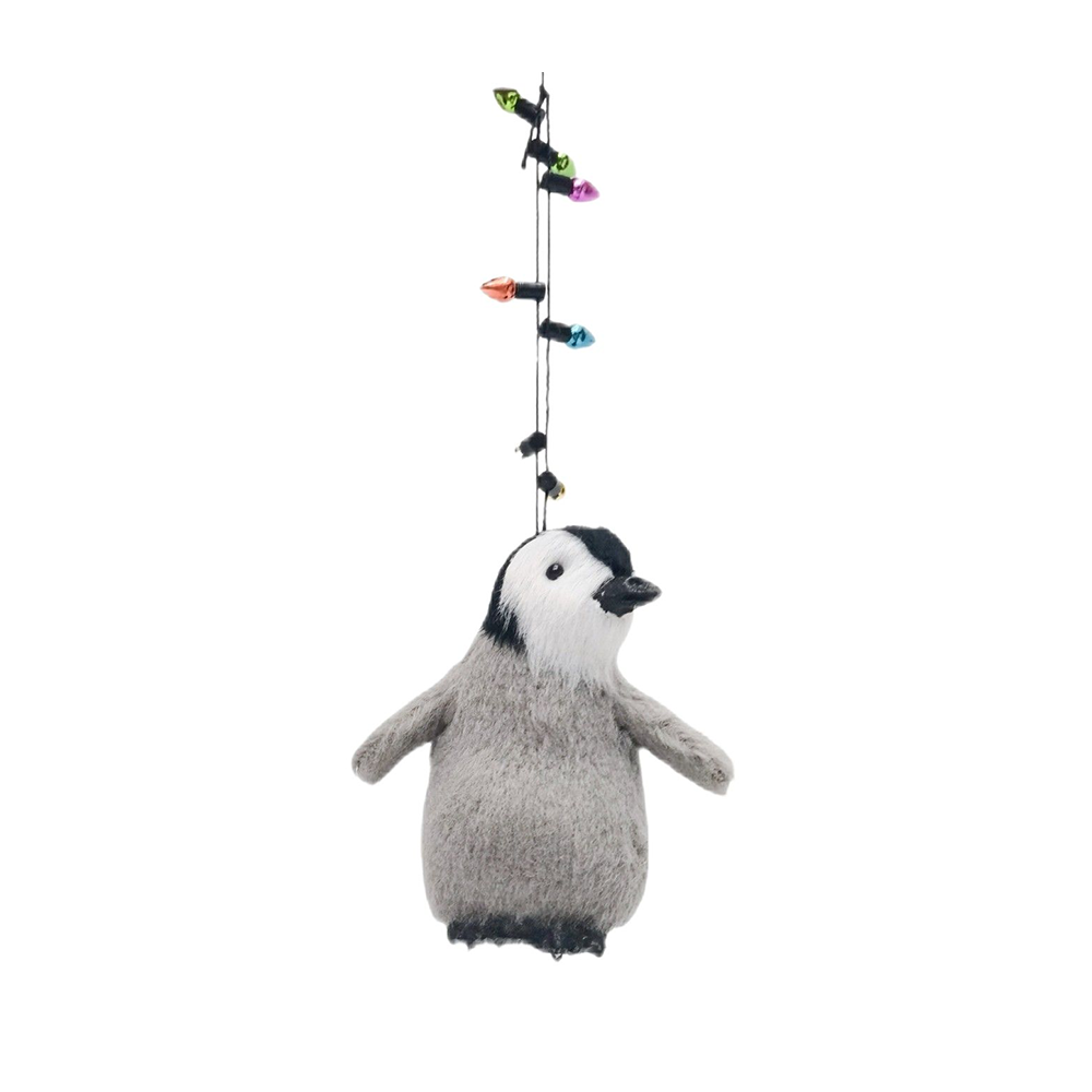 Christmas Decoration Penguin with String of Lights