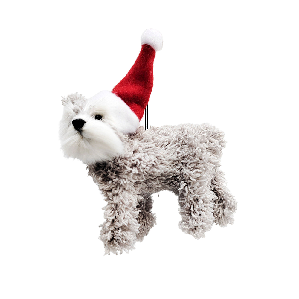Christmas Decoration Schnauzer with Hat