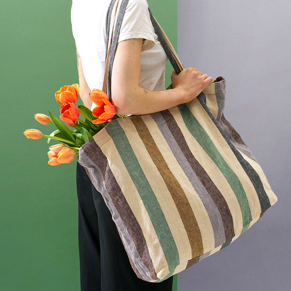 Citta Marra Striped Market Bag Multicolour