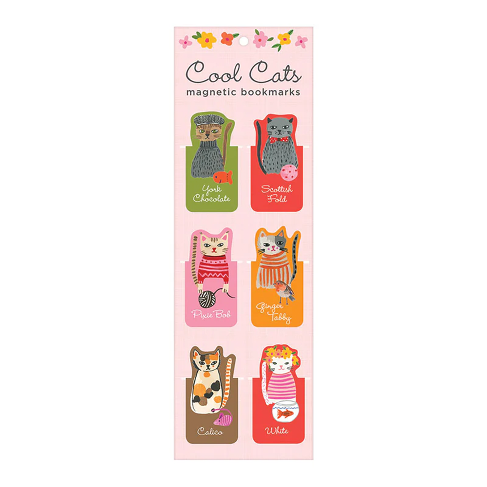 Cool Cats Magnetic Bookmarks Set of 6