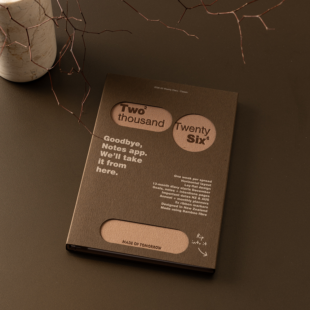 Made of Tomorrow 2026 Weekly Diary Classic Toffee