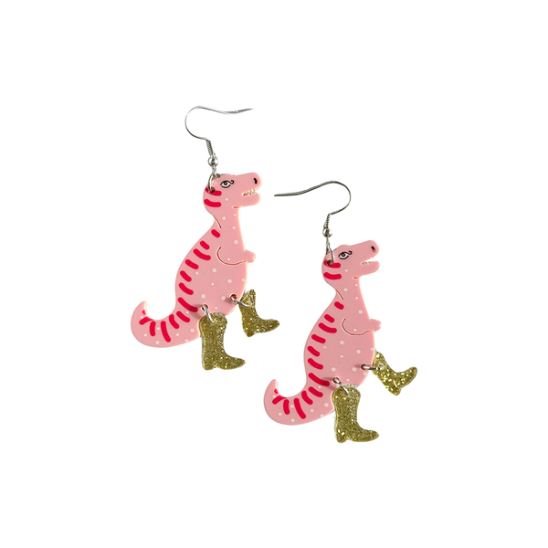 Pop Cowgirl Dino Earring Pink