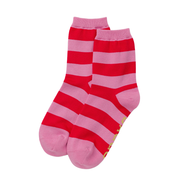 Baggu Crew Socks Stripe Pink Red