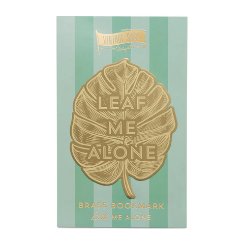 Designworks Ink Large Brass Bookmark Leaf Me Alone